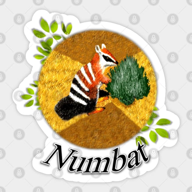 Numbat. Australian Ant Eater Sticker by KC Morcom aka KCM Gems n Bling aka KCM Inspirations